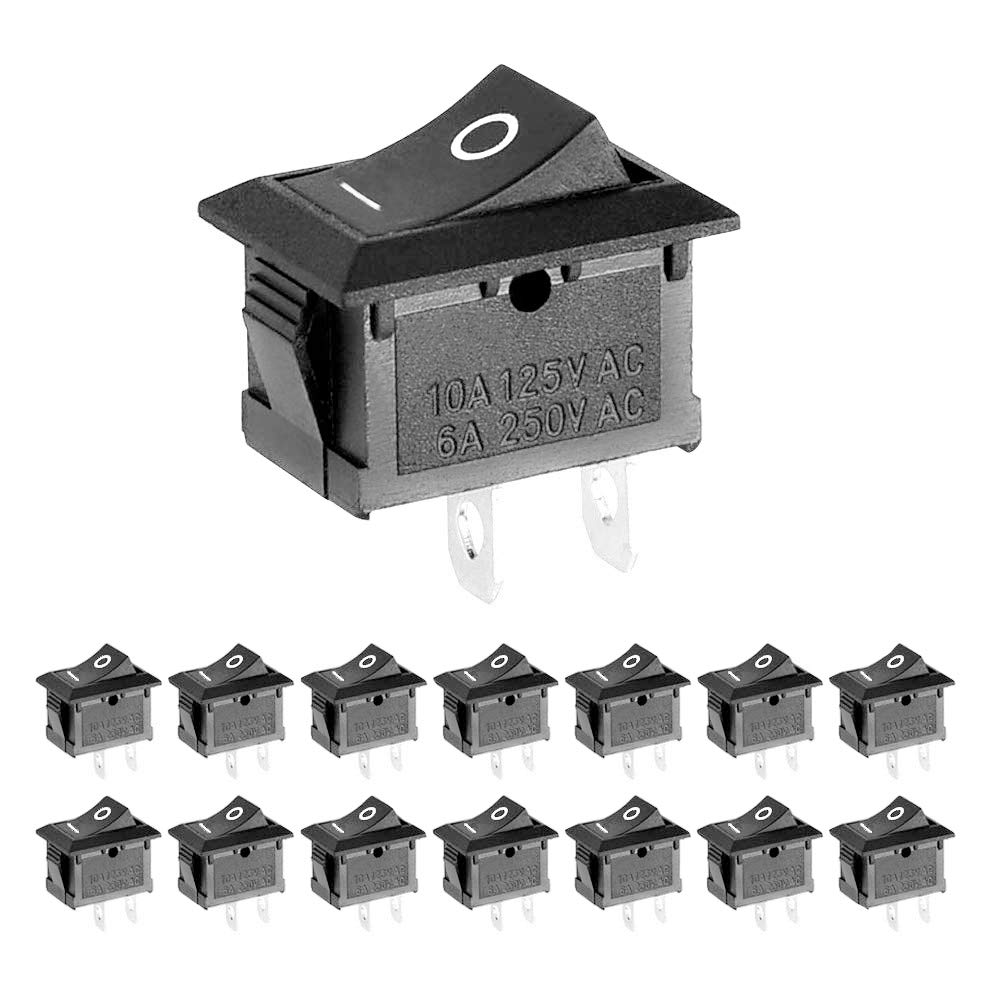 ZUPAYIPA 15 Pcs AC 6A/250V 10A/125V 2 Solder Lug SPST On/Off Mini Boat Rocker Switch Car Auto Boat Round Rocker 2 Pin Toggle SPST Switch Snap: Industrial & Scientific