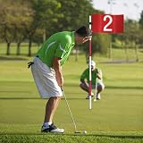 THIODOON 2 Pack Golf Flag Holes Cup 6-Hole Putting Green Stand Lights 5-Section view 7