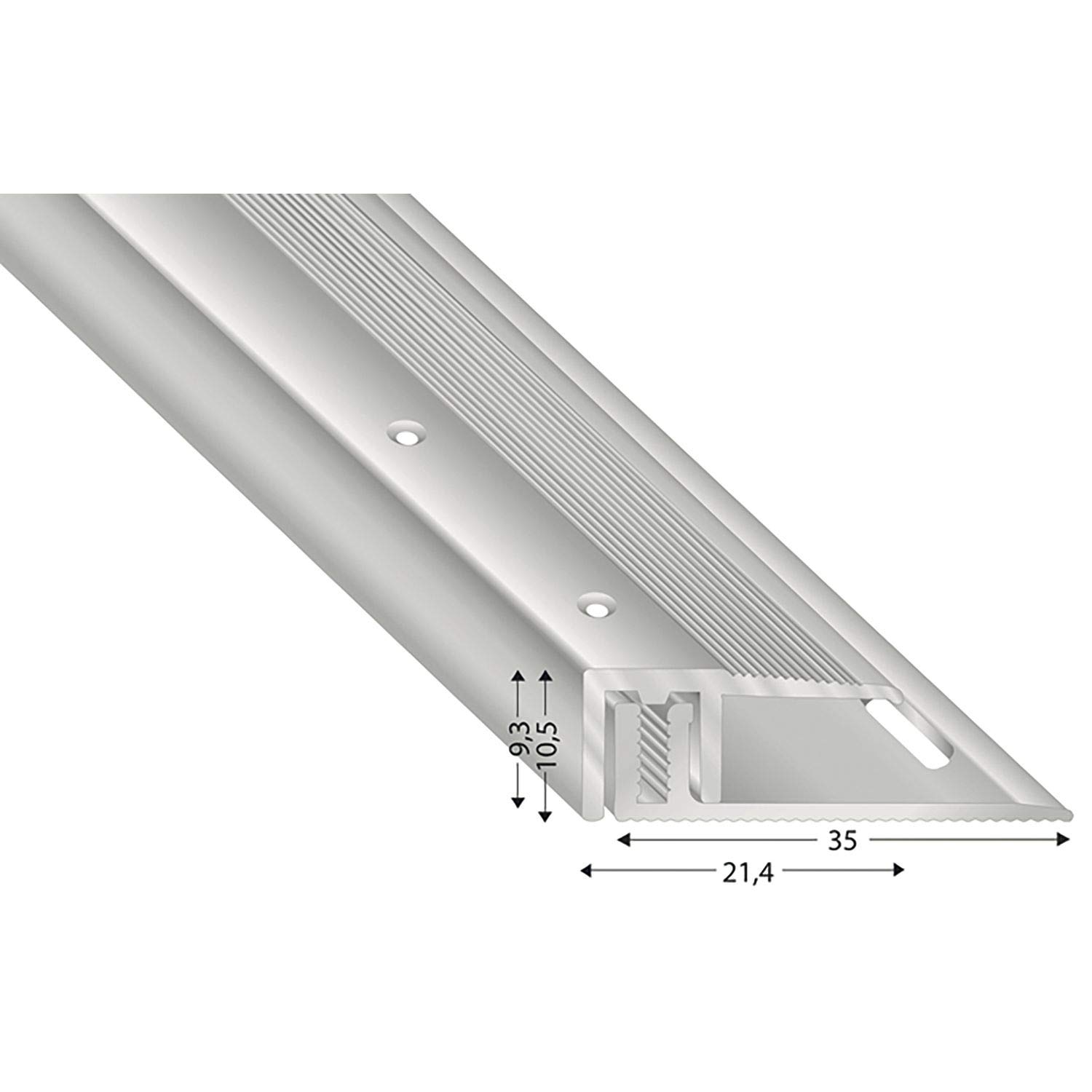 Kügele STS21 S 100 Floor End Profile 100 cm Silver Anodised for Floors 7-15 mm