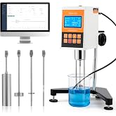 Bonvoisin Digital Rotary Viscometer 10-100,000mPa.S Digital Lab Rotational Viscosity Meter +-3% Accuracy Fluidimeter Tester Meter with 4 Rotors and Temperature Probe 110-240V(NDJ-5S)