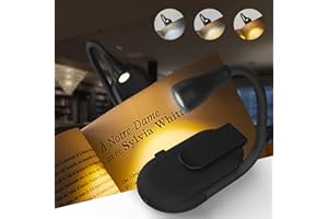 GoLine Book Reading Light, Rechargeable Clip-on LED Book Light for Reading in Bed,Perfect Gifts for Book Lovers Men Women Kids Her, Black