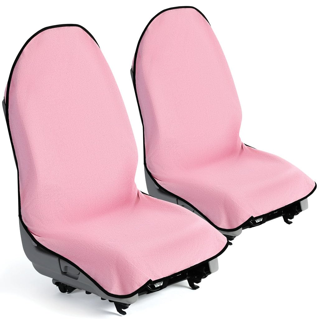 lebogner Car Seat Towel Cover for Post Gym Workout, Running, Swimming, and Hiking, 2 Pack Universal Fit Anti-Slip Waterproof Sweating Bucket Seat Protector for Cars, SUVs and Trucks, Pink Image lebogner Car Seat Towel Cover for Post Gym Workout, Running, Swimming, and Hiking, 2 Pack Universal Fit Anti-Slip Waterproof Sweating Bucket Seat Protector for Cars, SUVs and Trucks, Pink Image