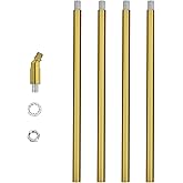 SHENGQINGTOP M10 Threaded Extension Rod with Sloped Ceiling Adapter Kits for Pendant Light, Island Lighting, Brass