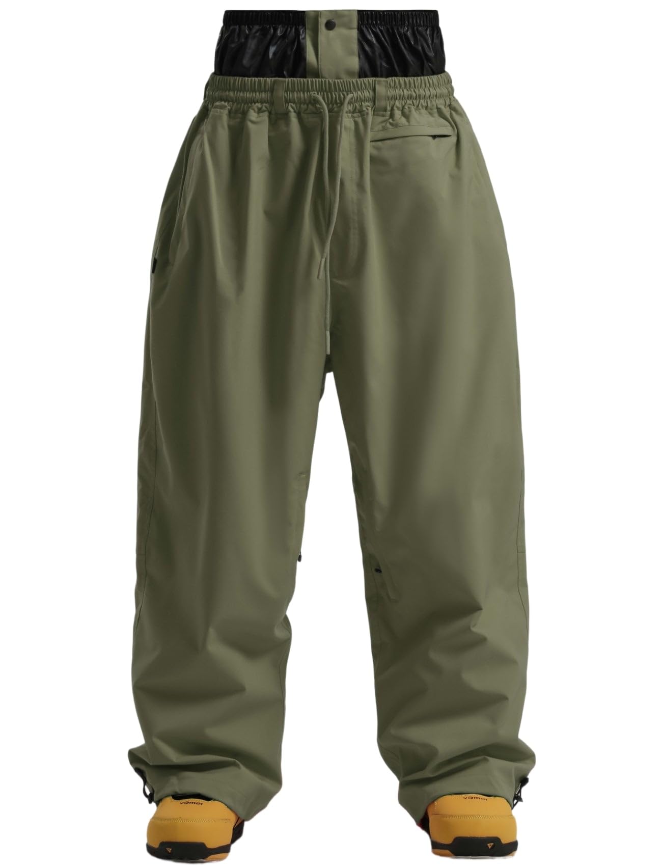 Photo 1 of GSOU SNOW Mens Snow Pants Women Baggy Snowboard Pants Loose Fit Insulated Windproof Waterproof for Ski Hiking Winter Outdoor Army Green