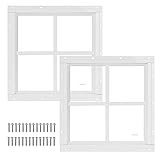 2 Pack 12" x 12" White Shed Window with Tempered