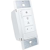 Universal Ceiling Fan Control and Dimmer Light Switch, 4-Speed Wall Control,Single Pole Fan & Light Switch Combo,Safety and F