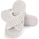 ZOORON Open Toe Slippers for Women Fuzzy Slippers Cross Band Cozy Memory Foam Slip On Plush House Shoes Indoor Outdoor Slide Slipper
