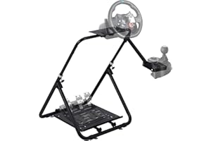 Hipicute Sim Racing Wheel Stand, Heavy Duty Adjustable Cockpit With Shifter Mount | Foldable Steering Wheel Stand for PC/PS5/