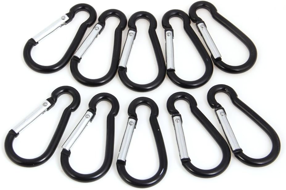 20PCS Mini Keychain Carabiner Clips,Small Aluminum Black Climbing Spring Key Chain D Ring Caribeaner Hook Bulk(20PCS,Black): Sports & Outdoors