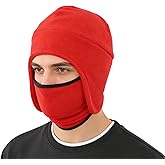 LLmoway Men’s Warm 2 in 1 Hat Winter Fleece Earflap Skull Sports Beanie Ski Mask