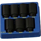 7PC 1/2" Dr. Metric Deep Impact Socket Set (CR-Mo) - DI-407M