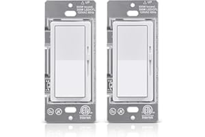BESTTEN 2 Pack Dimmer Light Switch, Super Slim Series, Single-Pole or 3-Way, Max 300W LED, CFL, 600W Incandescent, cETL Liste