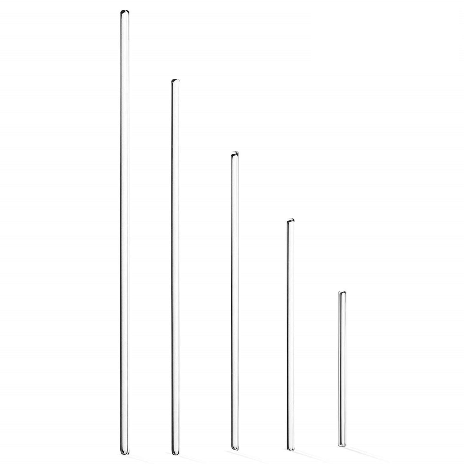 Yizerel Glass Stirring Rod - 12" 10" 8" 6" 4" Long, 5 MM Diameter - 5 Pack