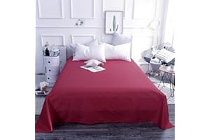 JUWENIN Lightweight Super Soft Microfiber Well Designed Print Pattern - Comfortable, Breathable, Soft & Extremely Durable (Burgundy, 1 Queen Flat)