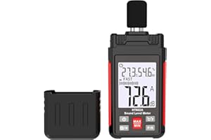 Intendvision HT602A Sound Level Meter - Portable Noise Decibel Meter 30-130dBA with A Weighted, Backlight LCD Display, Max/Min, Data Hold, Fast/Slow for Home, Noisy Neighbor