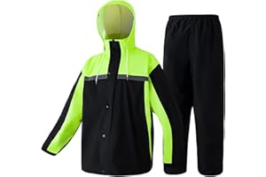 Heyjieyu Motorcycle Rain Suit Waterproof Work Rain Jacket Pants Reflective Raincoat for Men Outdoor All-Sport Farm Fishing