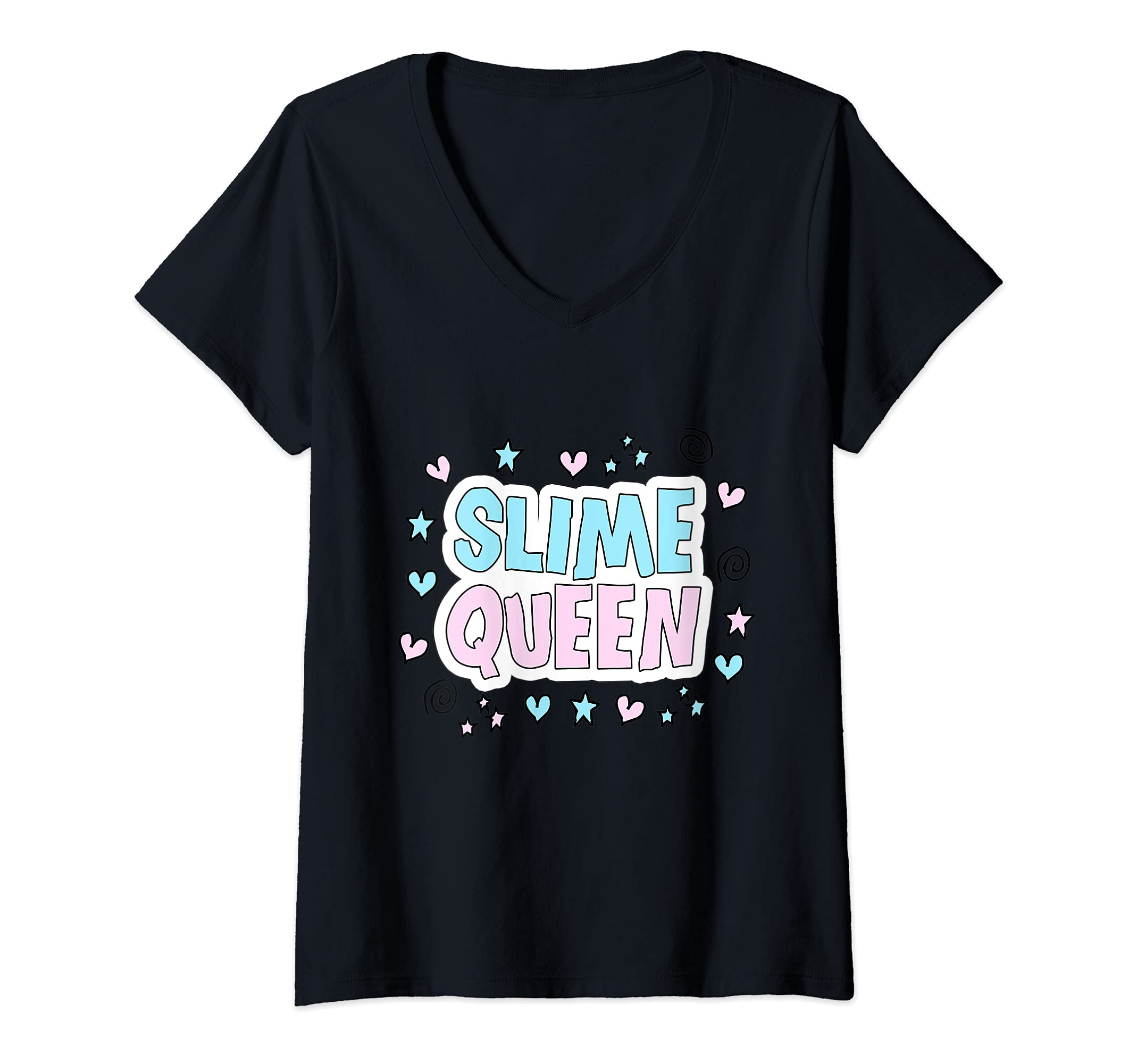 Womens Slime Making Slime Queen slime makers Kids Girls boys V-Neck T-Shirt