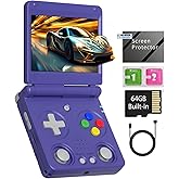 RG34XXSP Retro Handheld Game Console RG34XX SP Retro Gaming Console with 64G Preloaded 5000+ Games,3300 mAh Battey, Portable Pocket Arcade Support 30+ Simulators 5G WiFi Bluetooth HD Indigo