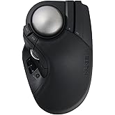ELECOM Huge Plus Wireless Trackball Mouse, Ergonomic 52mm Large Ball, Multi-Connection Bluetooth, 2.4GHz Wireless, Wired, 10 Programmable Buttons, Rechargeable, Silent Clicks, for Windows PC Mac iPad