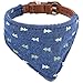 Puppy Collars for Small Dogs - StrawberryEC Adjustable Puppy Id Buckle Collar Leather. Cute Plaid Bandana Dog Collar (Bandana-Navy-Note)