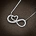 CoolJewelry Infinity Heart Pendant I Love You To The Moon And Back Sterling Silver Necklace