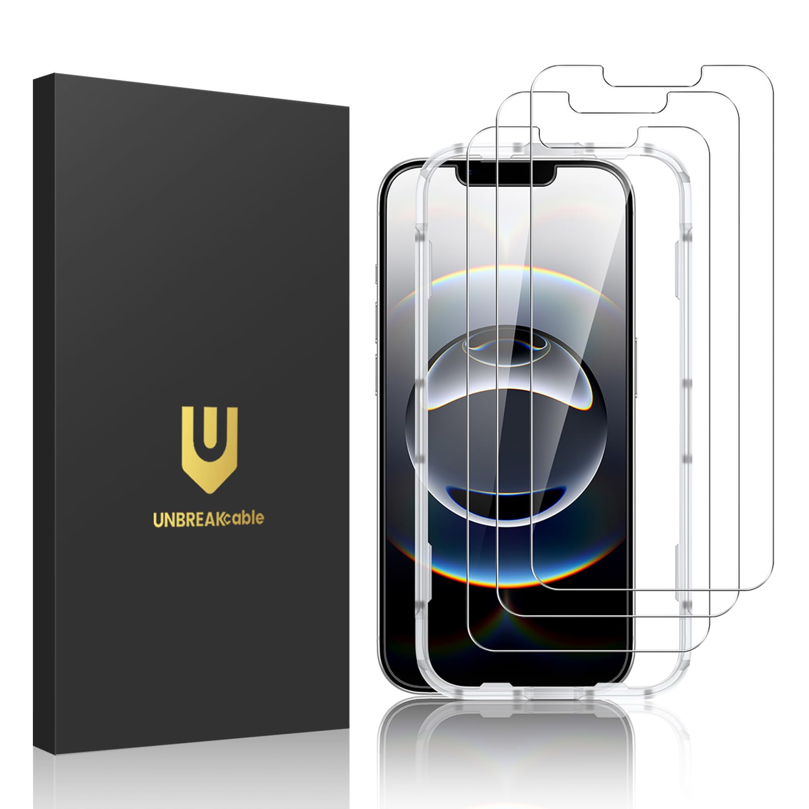 Photo 1 of UNBREAKcable 3-Pack Screen Protector for iPhone 16e, Double Shatterproof Tempered Glass [Easy Installation Frame] [9H Hardness] [99.99% HD Clear] [Case Friendly] for iPhone 6.1 inch