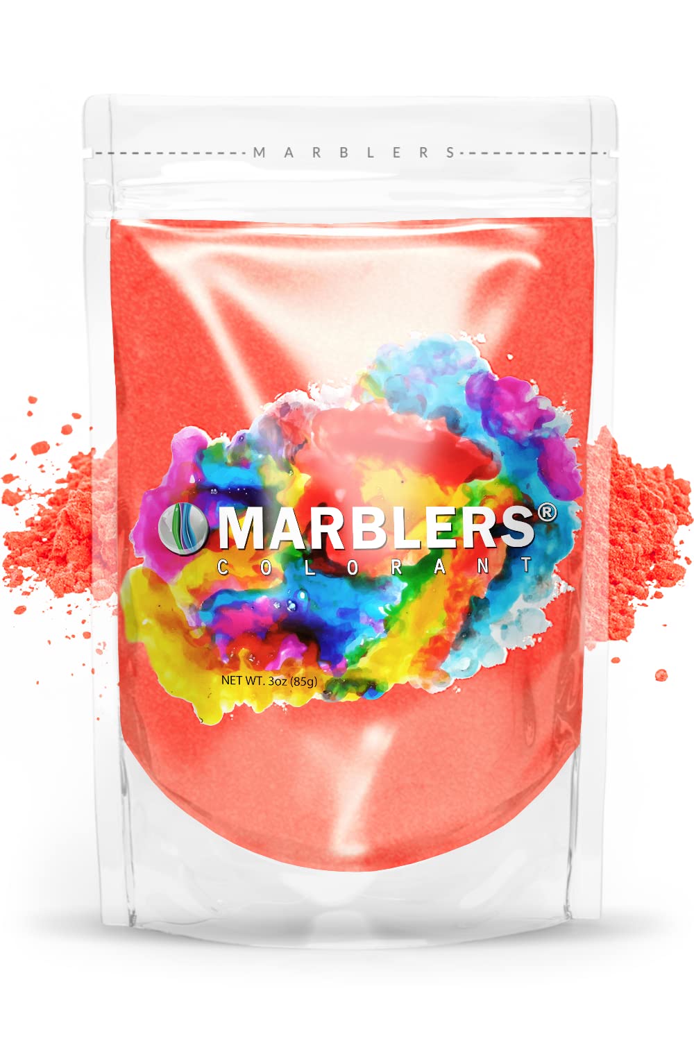 MARBLERS Red Mica Powder [Coral Punch] 3oz (85g) | Cosmetic Grade | Epoxy Resin Pigment | Dye | Non-Toxic, Vegan, Cruelty-Free | Lip Gloss, Nails, Body Butter | Bath Bomb, Candle & Soap Making