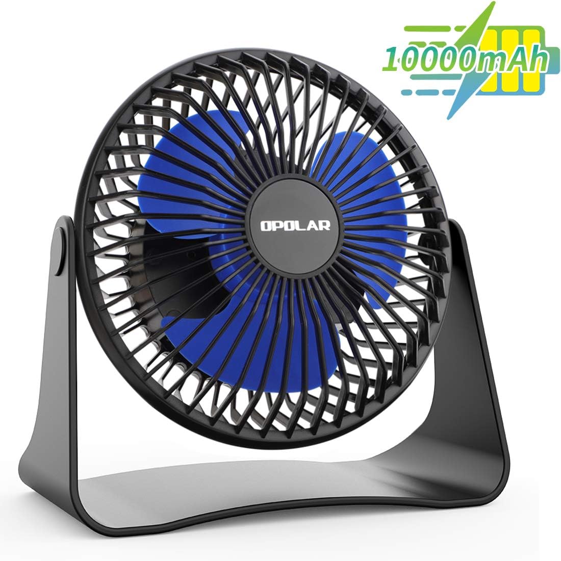 Table Fans, 10000mAh Battery Operated Desk USB Fan, Strong Air Flow and