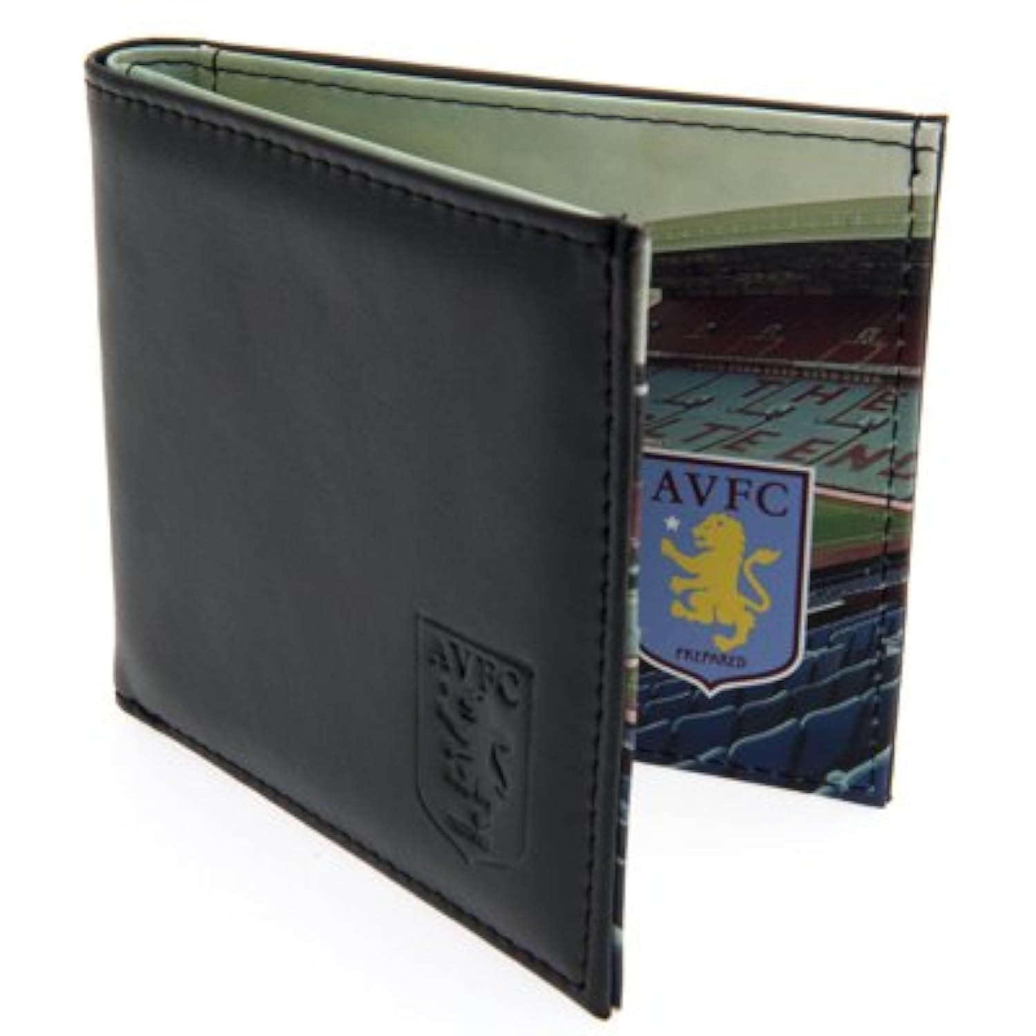 Aston Villa FC Official Product Leather Wallet Stadium Pamoramic Print Crest Embossed