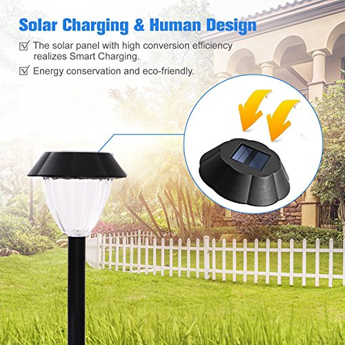 Sunwind Solar Pathway Lights Outdoor 8 Pieces Waterproof Wireless Black Solar Landscape Lighting Warm Lights For Patio Pathway Driveway Lawn Decorative Lights (Black) - Thumbnail 4
