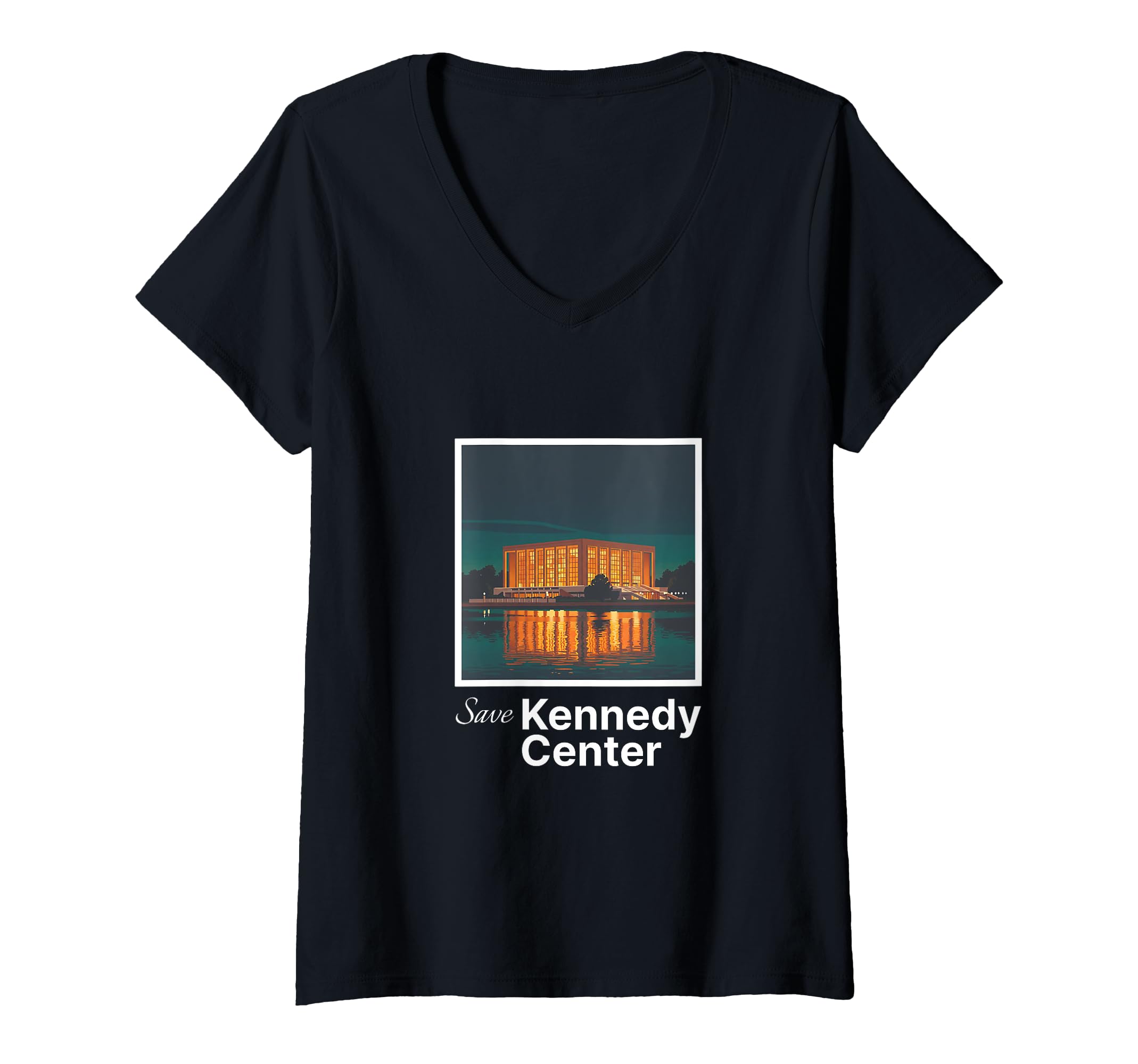 Photo 1 of Womens Save the Kennedy Center T-shirt – Support the Arts & Culture V-Neck T-Shirt