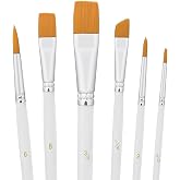 6PCS Cake Painting Brushes Set Food Paint Brushes Food Safe Cake Decorating Brushes for Dusting Edible Glitter Edible Color for Cake Cookie Decoration (White)