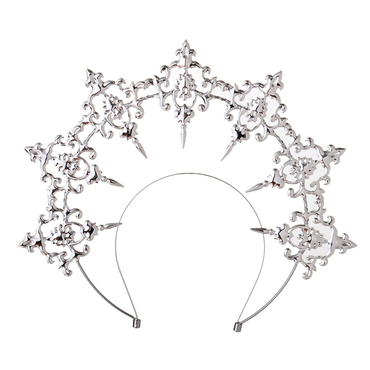 BLESSUME Mary Halo Headband Crown Goddess Women Halloween Costume Headpiece (Silver 1) — image 1