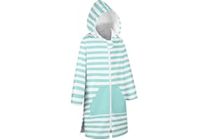 MissShorthair Kids' Hooded Towel Poncho with Zipper Beach Cover-Up with Pocket Swim Towel Robe for Boys & Girls