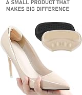 VivoFoot 4 Pcs Anti-Slip Heel Grips 6mm Thick Cushions for Loose Shoes Black view 7