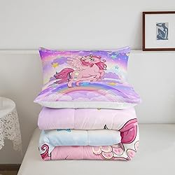 Feelyou Unicorn Comforter Set for Girls King Size
