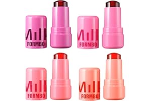 Apujent Milk Cooling Water Jelly Tint,Sheer Lip & Cheek Stain,Lip Stains with Buildable Watercolor Finish,Long Lasting Milk Jelly Blush Stick-1,000+ Swipes Per Stick,For Glossy Cheeks