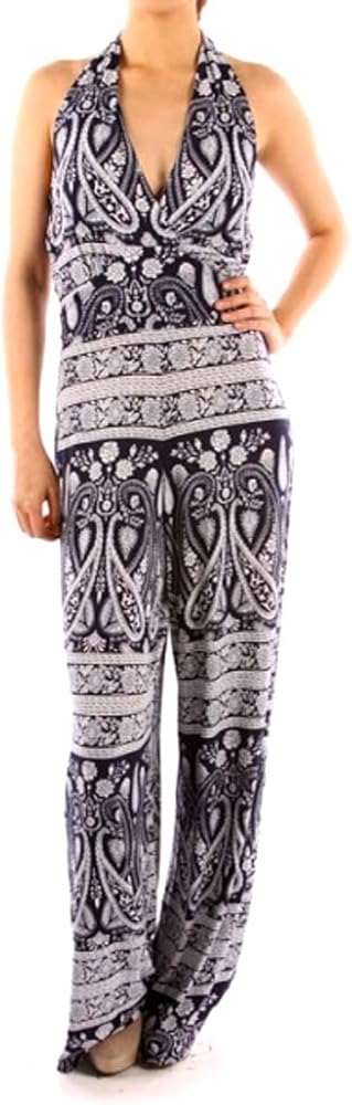 blue and white halter top