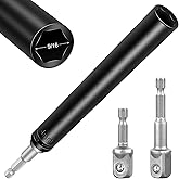 Haiabei 9/16"(14mm) Power Nut Driver Nut Runner Hollow Socket with 1/4" Hex Shank,Fit Long Bolts and Ductwork Power Nut Drive