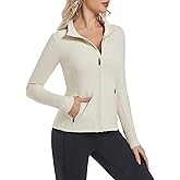 Taze'ne Women's Slim Fit Full Zip Athletic Jackets Long Sleeve Running Workout Yoga Sports Track Jacket Coats with Pocket