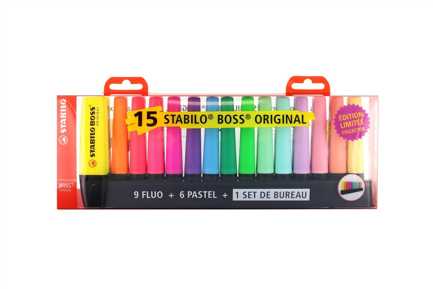 Deskset x 15 surligneurs STABILO BOSS ORIGINAL Edition collector