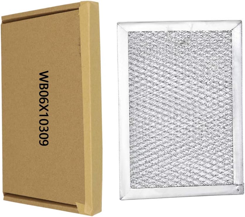 WB06X10309 Filter Microwave oven Grease Filter [ Packed In Box] Compatible with GE Microwave Filter Replacement Parts by AMI - 7-5/8 x 5 x 3/32 Inch 2 Packs: Appliances