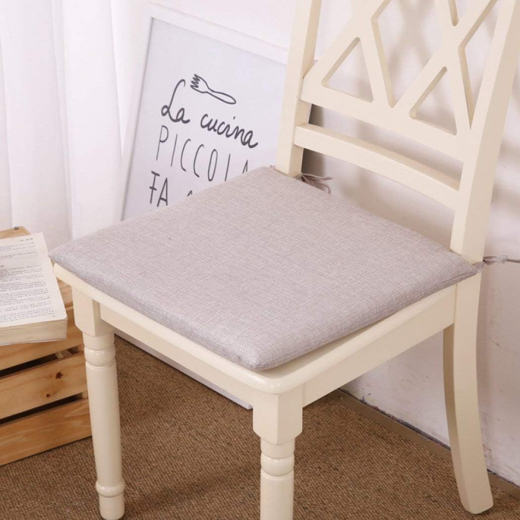 XIU Home Cushion Flax Simple Office Non-Slip Table and Chair Seat Cushion Bandages Simple Modern Highchair Covers Home Fashion Cotton Cars Wheelchairs Seat Cushion Machine Washable,F_17.5 * 17.5Inch