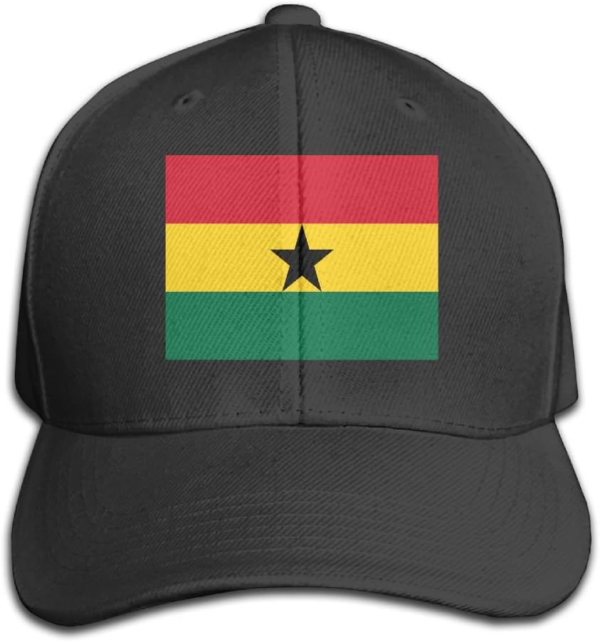 HXXUAN Baseball Hats Ghana Flag Snapback Sandwich Cap Adjustable Peaked Trucker Cap