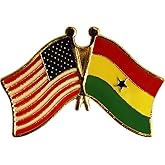 USA and Ghana Flag Die-struck Metal Friendship Lapel Pin with Butterfly Clasp Closure