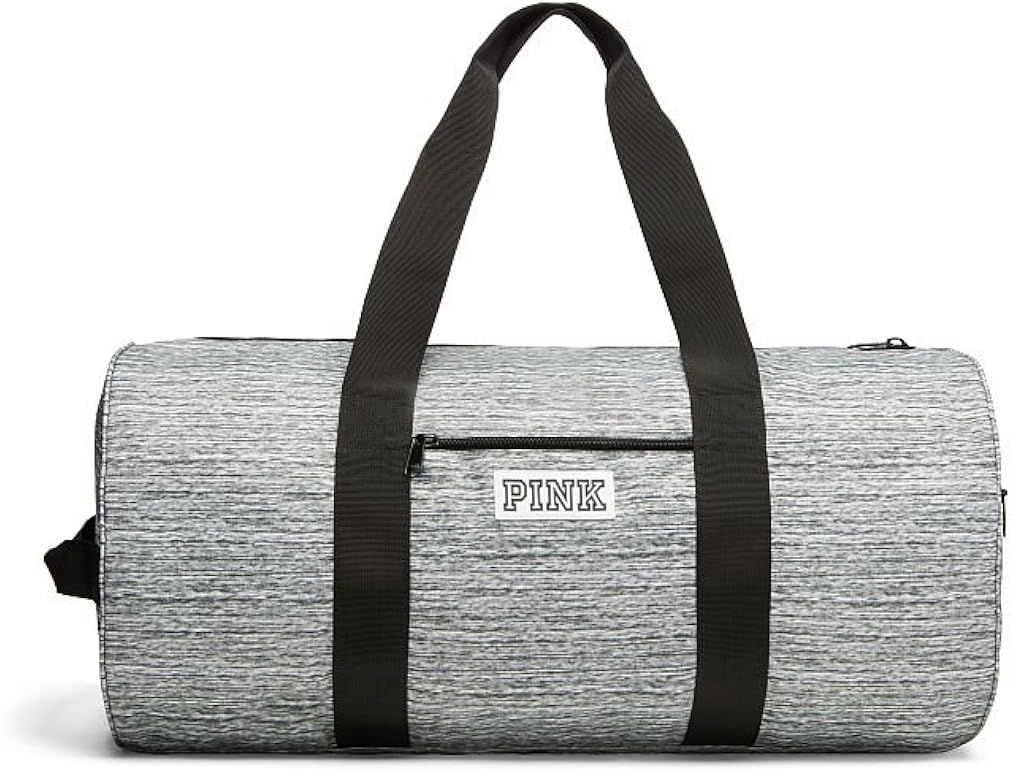 Victoria's Secret PINK Weekender Duffle Bag Grey and Black Sports Duffels