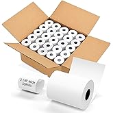 (50 Rolls) 3 1/8 x 230 Thermal Paper Receipt Rolls, Premium Quality Thermal Printer Paper, Thick Receipt Paper Rolls, Fits All POS Cash Registers, BPA Free