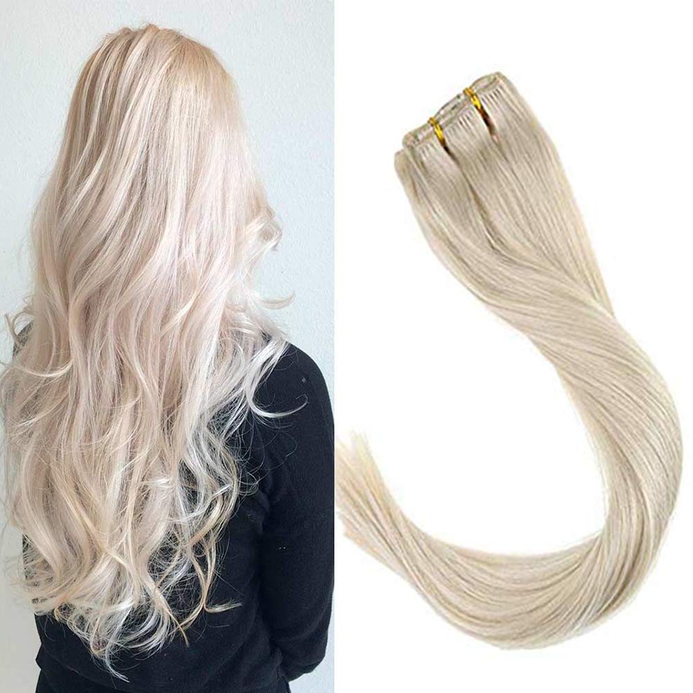 Amazon Com Vesunny Clip In Blonde Hair Extensions Remy Human