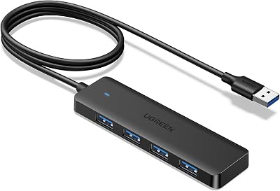 UGREEN USB Hub 3.0 4 Port 5Gbps 100CM Cable Splitter Adapter for Laptop PC