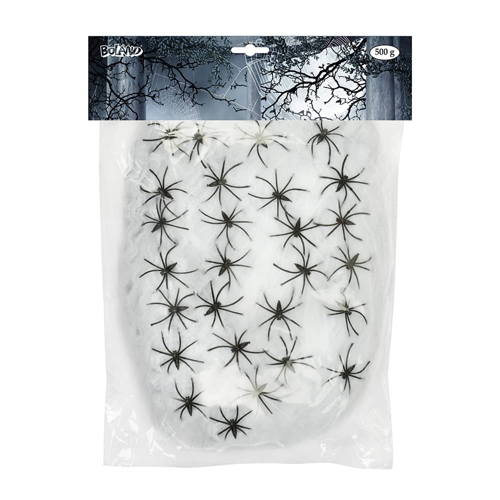 Boland 74425 – Spider Web With 25 Spiders, 500 g, White